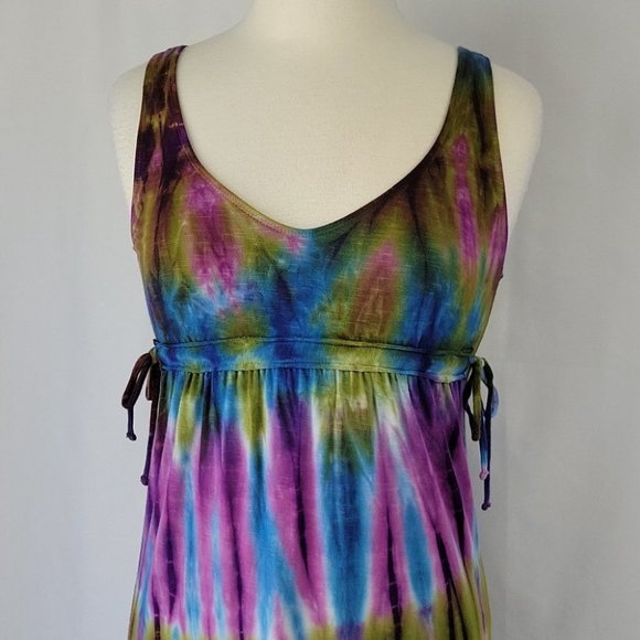Lucky Brand Maxi Tank Style Swim Cover Up Tie Dye Size Small - Picture 5 of 10